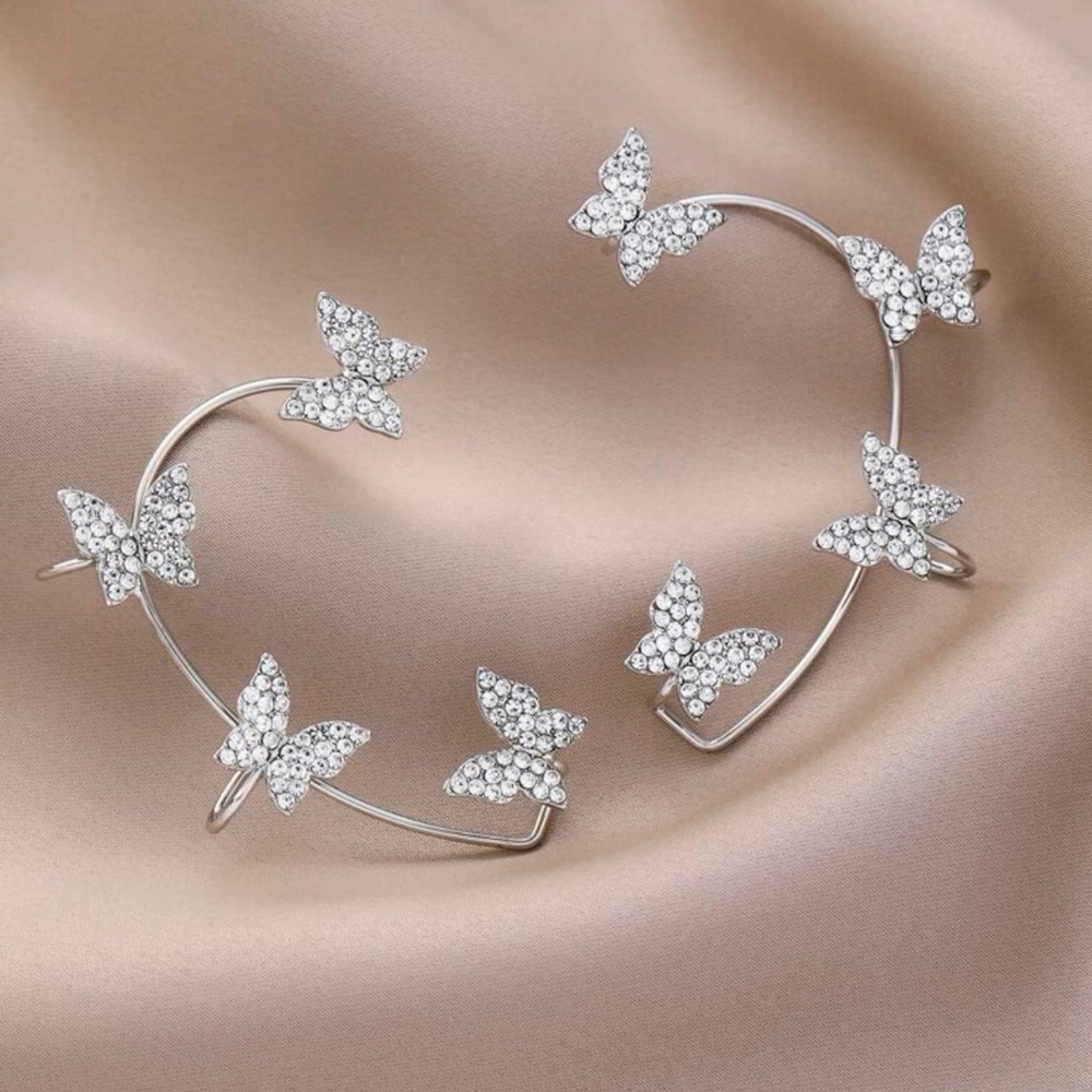 Silver Butterfly Earring Cuff 🦋